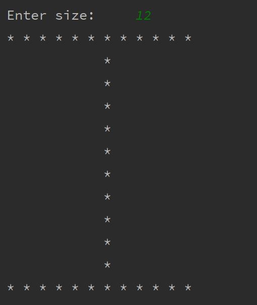 Python Program to print pattern of Letter I