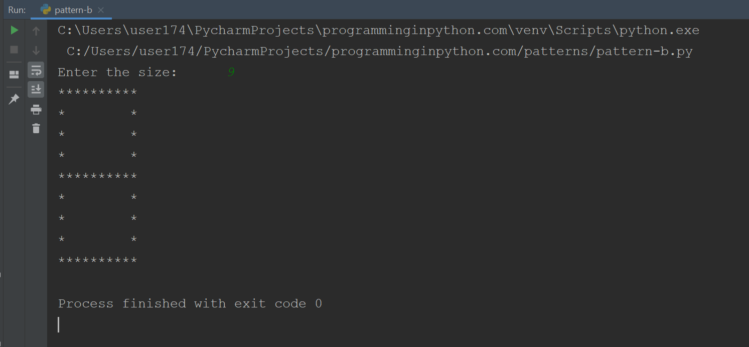 Python Program to print pattern of Letter B