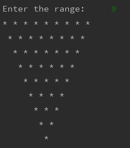 Reverse Pyramid Pattern in Python