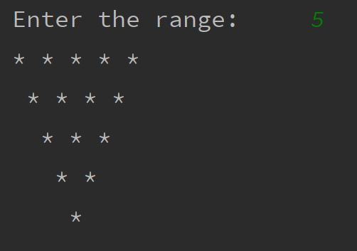 Reverse Pyramid Pattern in Python