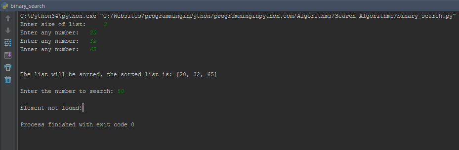 Binary Search Algorithm in Python