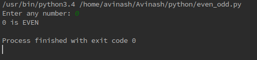 Python Program to check even or odd number