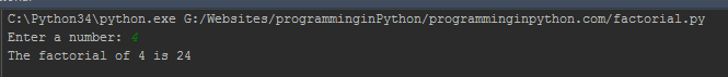 Factorial of a given number in Python