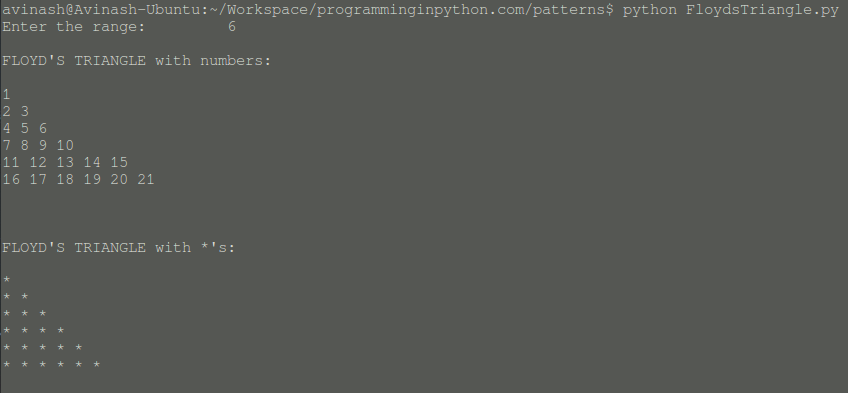 Floyd's Triangle Pattern