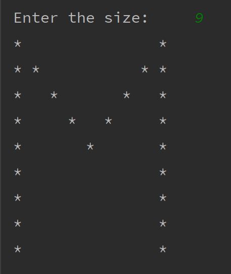 Python Program to print pattern of Letter M