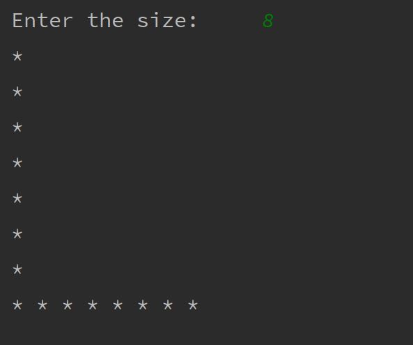 Python Program to print pattern of Letter L