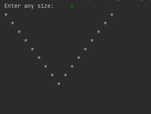 Python Program to print pattern of letter V