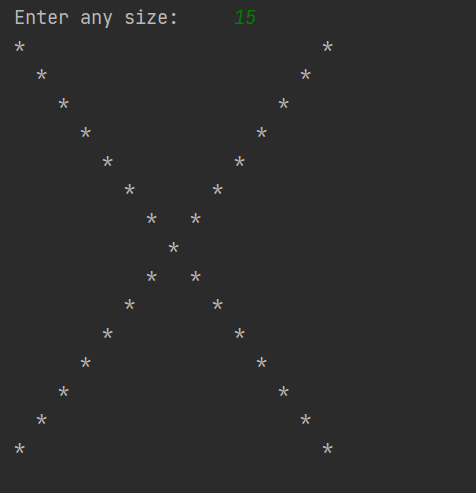 Python Program to print pattern of letter X