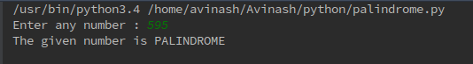 Python program to check whether a number is Palindrome