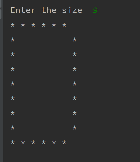 Python Program to print pattern of Letter D