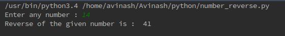 Python program to find reverse of a number