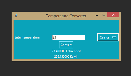 How to create a temperature converter app in python GUI using TKInter